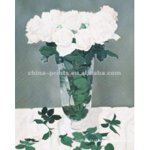 Beautiful White Rose Oil Painting